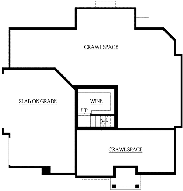 Craftsman Floor Plan - Lower Floor Plan #132-446