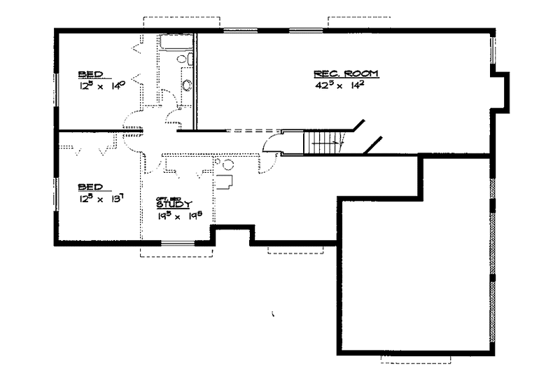 Dream House Plan - Floor Plan - Lower Floor for European House Plan #308-287 - 3 bed, 2 bath