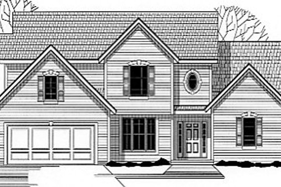 Exterior - Front Elevation for Traditional House Plan #67-405 - 4 bed, 2.5 bath