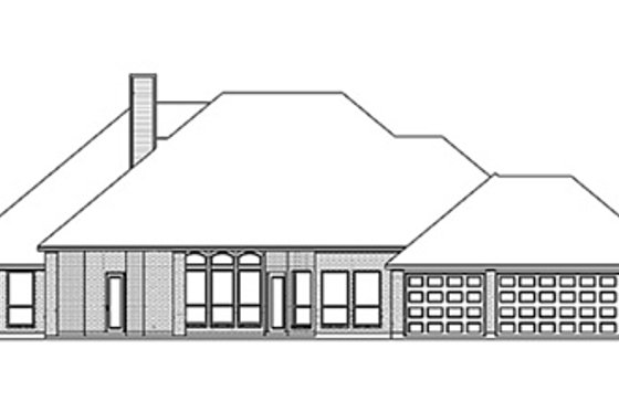 Exterior - Rear Elevation for European House Plan #84-255 - 5 bed, 3 bath