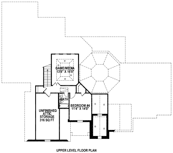 European Floor Plan - Upper Floor Plan #141-219