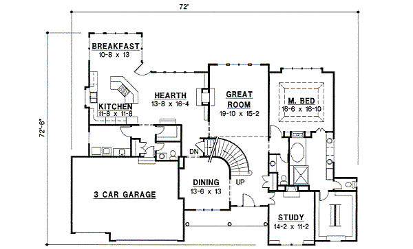 Traditional Floor Plan - Main Floor Plan #67-450