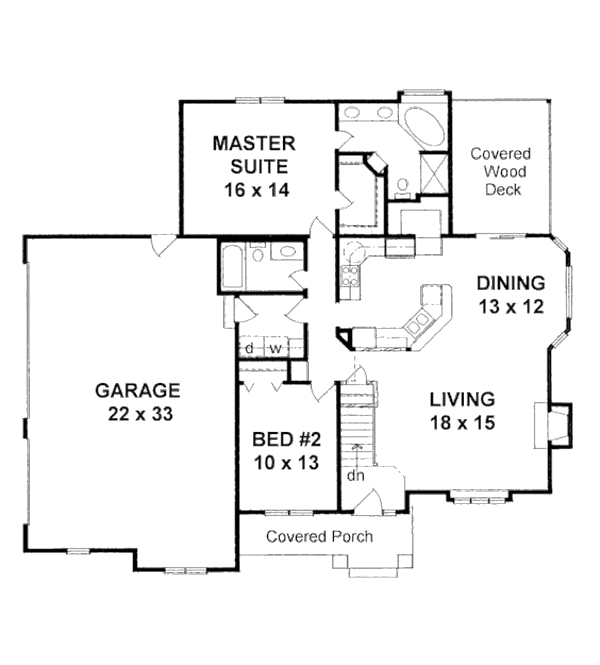 Home Plan - Craftsman Floor Plan - Main Floor Plan #58-210