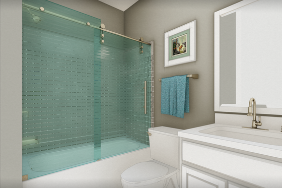 Interior - Bathroom 1 for Traditional House Plan #44-223 - 2 bed, 1 bath