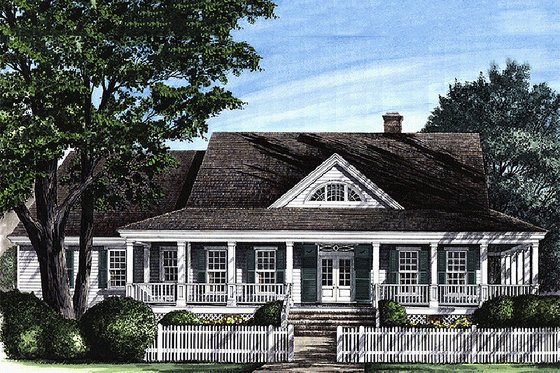Southern style home, front elevation