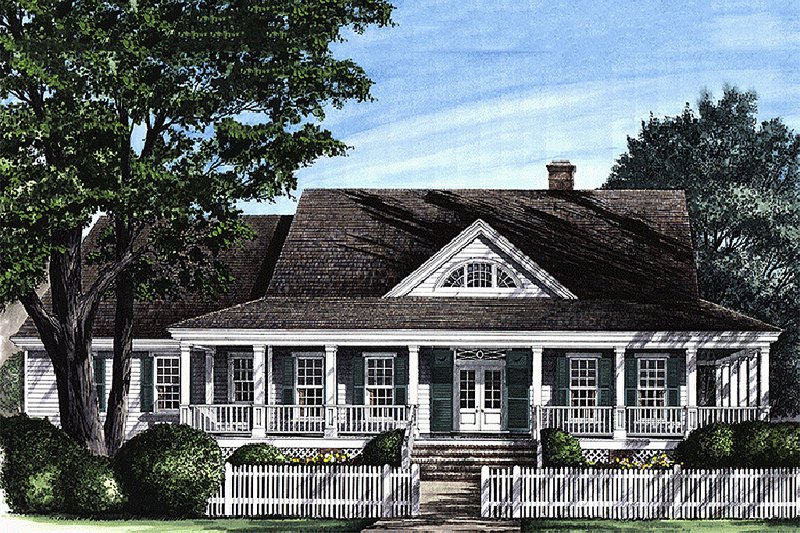 Dream House Plan - Southern style home, front elevation