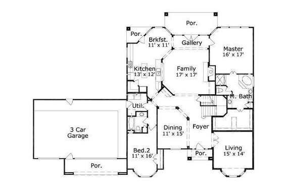 Floor Plan - Main Floor for European House Plan #411-342 - 5 bed, 4 bath