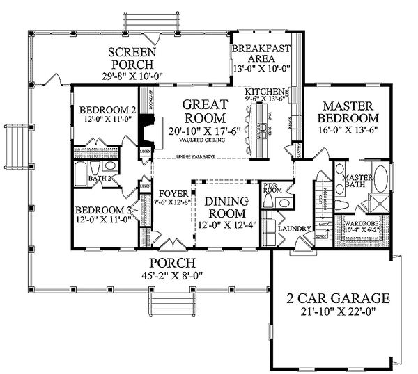 Architectural House Design - Country Floor Plan - Main Floor Plan #137-371