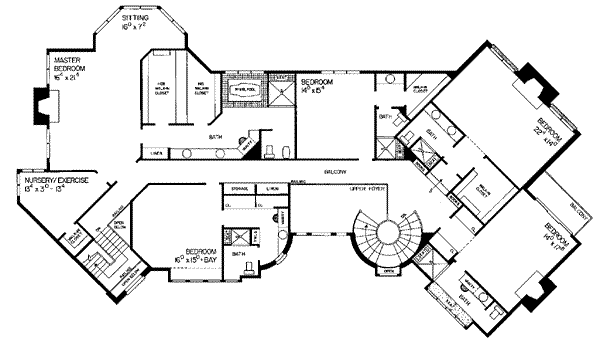 Home Plan - Tudor Floor Plan - Upper Floor Plan #72-198