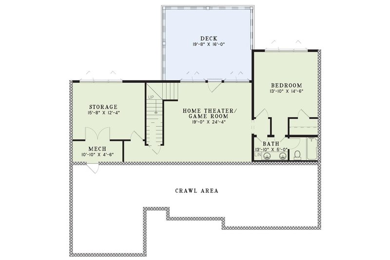 Architectural House Design - Floor Plan - Lower Floor for Farmhouse House Plan #17-2313 - 4 bed, 4 bath