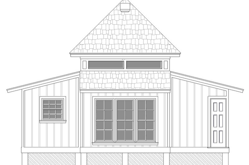 Architectural House Design - Exterior - Rear Elevation for Modern House Plan #45-632 - 2 bed, 1 bath