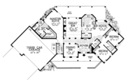 Adobe / Southwestern Style House Plan - 3 Beds 2.5 Baths 2015 Sq/Ft Plan #72-127 