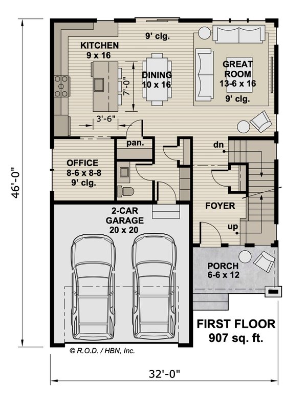 Craftsman Floor Plan - Main Floor Plan #51-1511