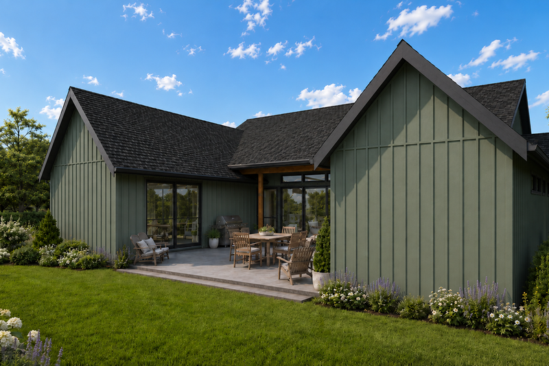 Architectural House Design - Exterior - Rear Elevation for Farmhouse House Plan #48-1227 - 3 bed, 2 bath