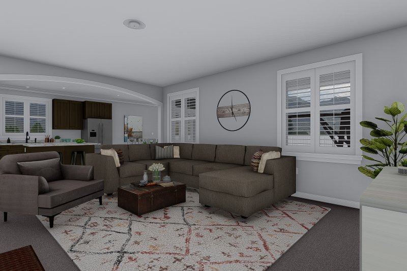 House Plan Design - Interior - Family Room for Craftsman House Plan #1060-52 - 4 bed, 2.5 bath