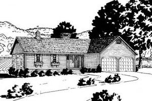 House Blueprint - Ranch Exterior - Front Elevation Plan #36-109