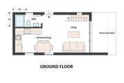 Contemporary Style House Plan - 1 Beds 1 Baths 561 Sq/Ft Plan #542-24 