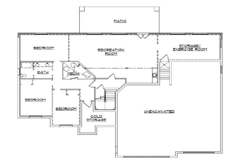 Dream House Plan - Floor Plan - Lower Floor for European House Plan #5-456 - 3 bed, 3.5 bath