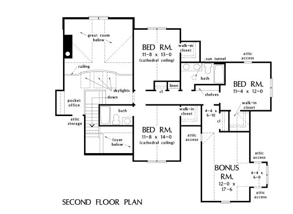 Home Plan - Craftsman Floor Plan - Upper Floor Plan #929-1051