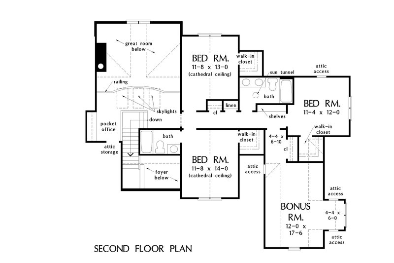 Architectural House Design - Floor Plan - Upper Floor for Craftsman House Plan #929-1051 - 5 bed, 4 bath