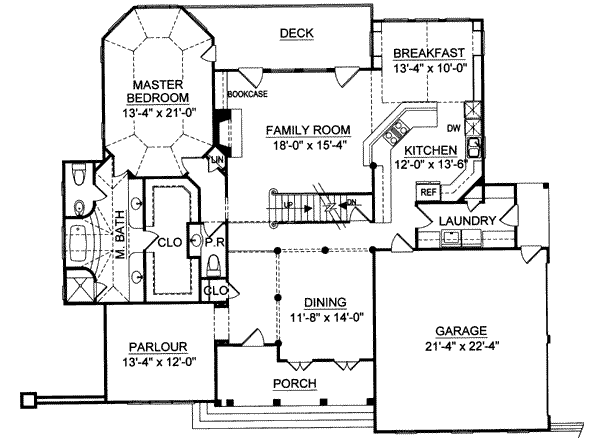 Colonial Floor Plan - Main Floor Plan #119-108
