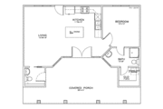 Mediterranean Style House Plan - 1 Beds 2 Baths 723 Sq/Ft Plan #8-156 
