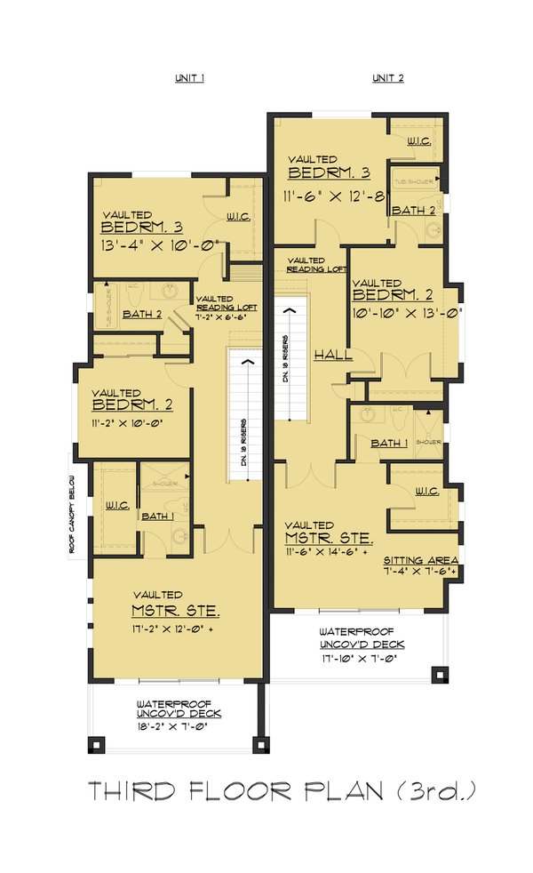 Dream House Plan - Contemporary Floor Plan - Upper Floor Plan #1066-71