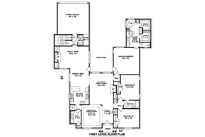 Floor Plan - Main Floor for Southern House Plan #81-1307 - 3 bed, 2.5 bath