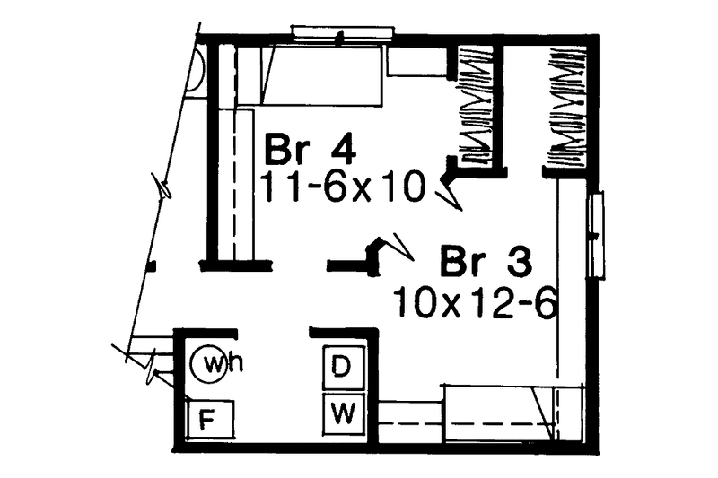 Home Plan - Floor Plan - Upper Floor for Traditional House Plan #320-1162 - 2 bed, 2 bath