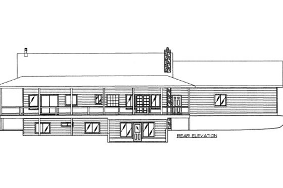 Exterior - Rear Elevation for Bungalow House Plan #117-612 - 4 bed, 3 bath