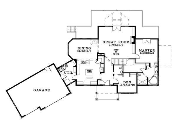House Design - Craftsman Floor Plan - Main Floor Plan #943-22