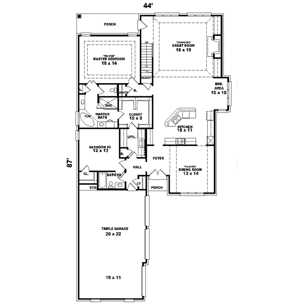 Traditional Floor Plan - Main Floor Plan #81-577