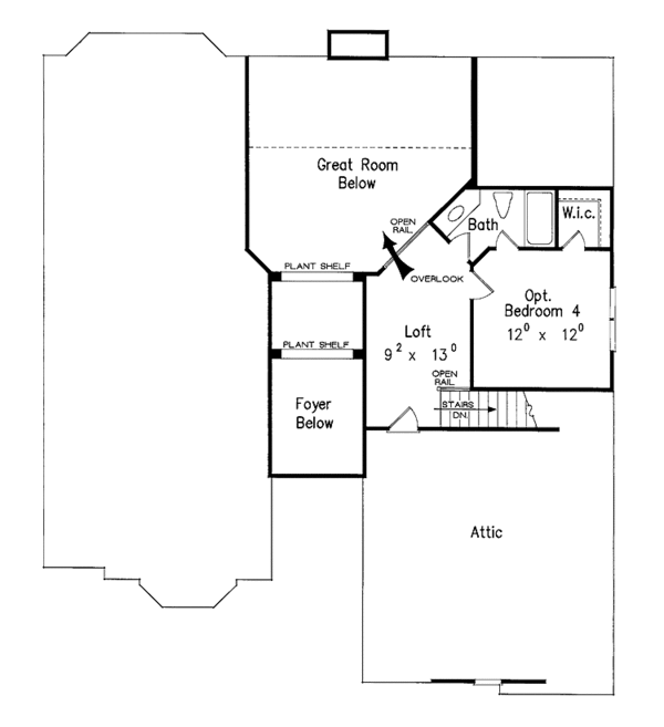 Home Plan - Traditional Floor Plan - Upper Floor Plan #927-383