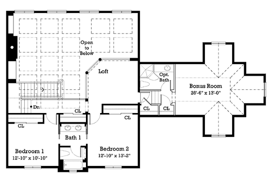 Floor Plan - Upper Floor for Colonial House Plan #930-204 - 3 bed, 2.5 bath