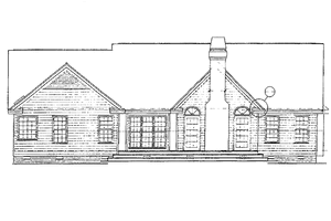 Exterior - Rear Elevation for Country House Plan #929-220 - 3 bed, 2 bath