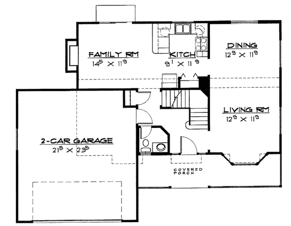 Architectural House Design - Country Floor Plan - Main Floor Plan #308-250