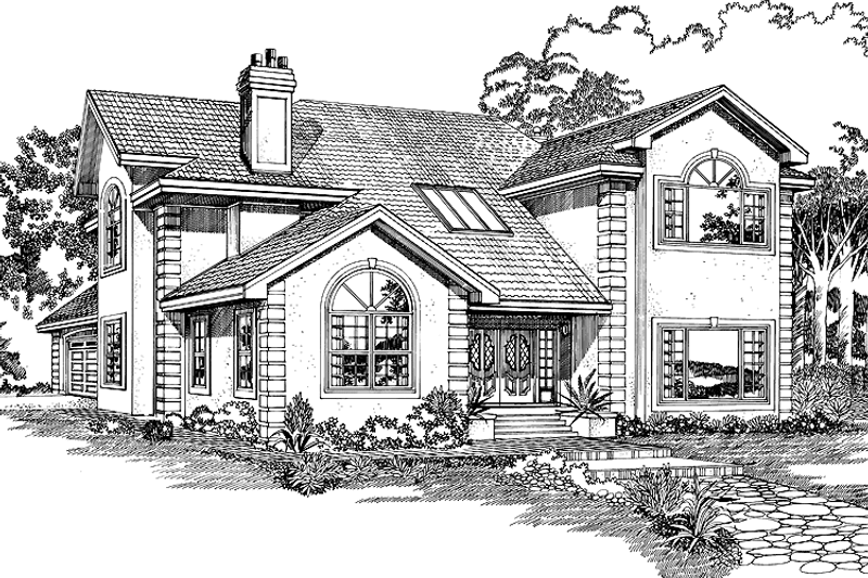 Home Plan - Contemporary Exterior - Front Elevation Plan #47-988