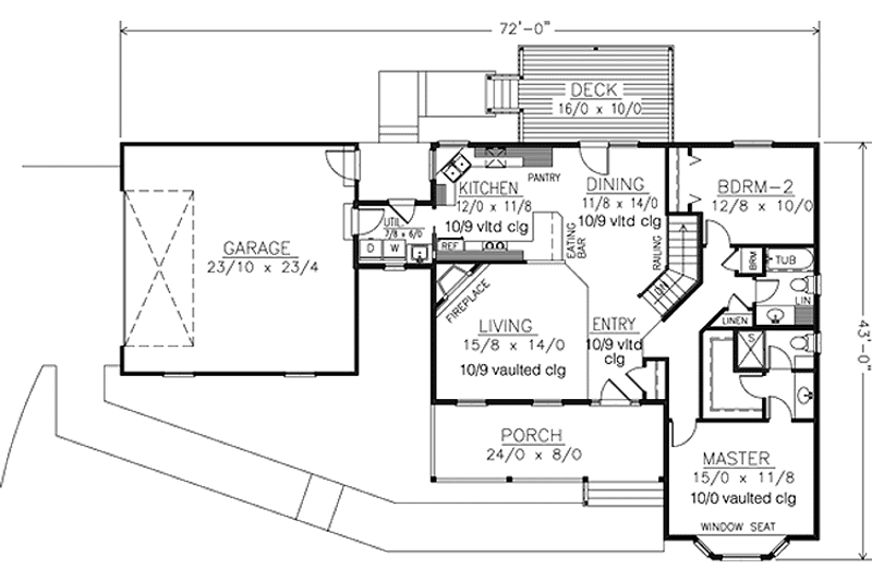 Dream House Plan - Floor Plan - Main Floor for Country House Plan #1037-48 - 4 bed, 3 bath