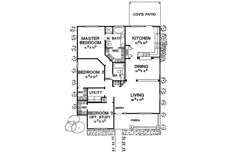 Home Plan - Floor Plan - Main Floor for Craftsman House Plan #472-179 - 3 bed, 2 bath