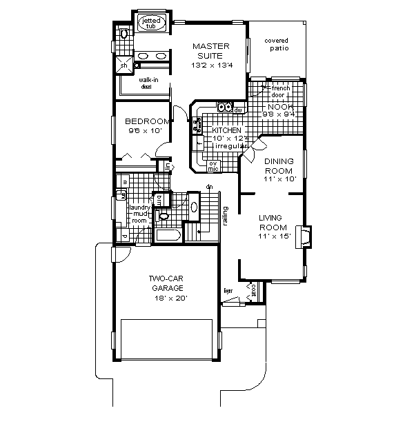 House Plan Design - Ranch Floor Plan - Main Floor Plan #18-132
