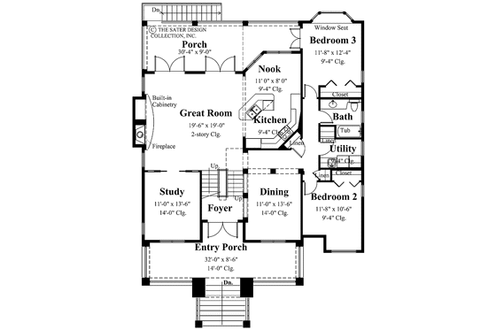 Floor Plan - Main Floor for Traditional House Plan #930-148 - 3 bed, 2 bath