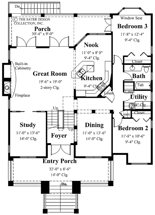 Dream House Plan - Traditional Floor Plan - Main Floor Plan #930-148