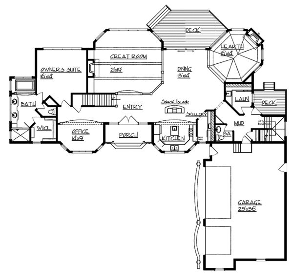 House Plan Design - Country Floor Plan - Main Floor Plan #320-993
