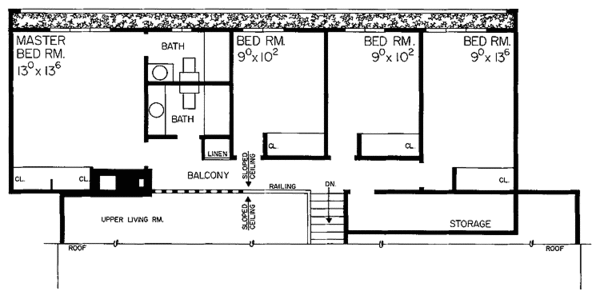 Home Plan - Contemporary Floor Plan - Upper Floor Plan #72-621
