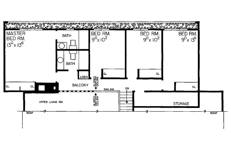 Dream House Plan - Floor Plan - Upper Floor for Contemporary House Plan #72-621 - 4 bed, 0 bath