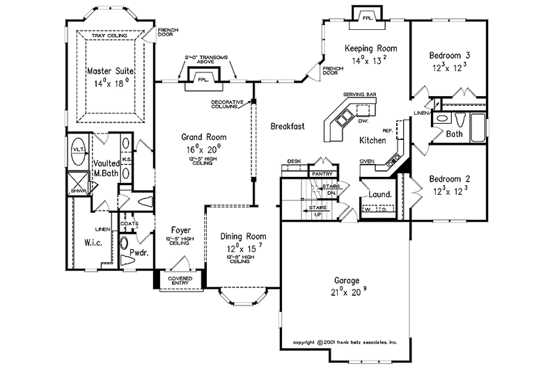 House Blueprint - Floor Plan - Main Floor for Country House Plan #927-781 - 3 bed, 2.5 bath