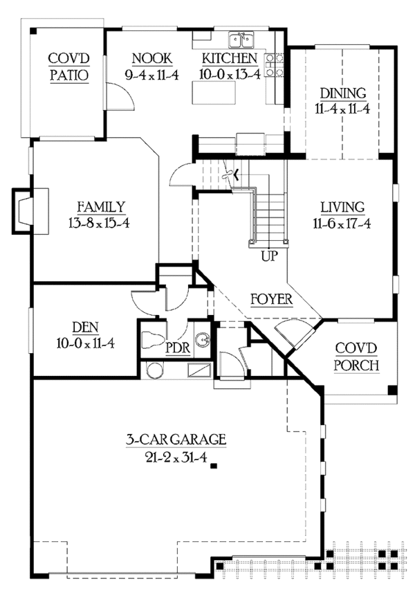 Dream House Plan - Craftsman Floor Plan - Main Floor Plan #132-260