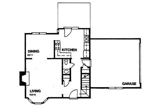 Floor Plan - Main Floor for European House Plan #30-308 - 3 bed, 2.5 bath