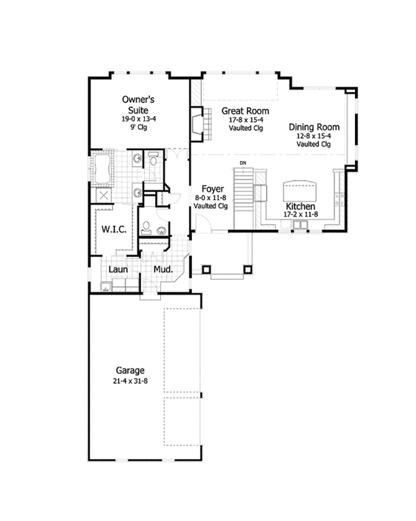 House Plan Design - Ranch Floor Plan - Main Floor Plan #51-1060
