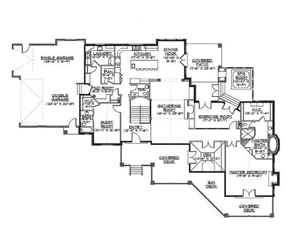 House Plan Design - Craftsman Floor Plan - Main Floor Plan #945-66